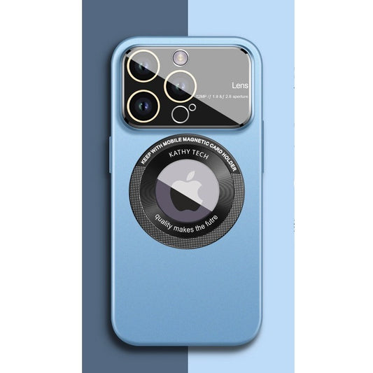 Husa protectie MagSafe Kathy Tech, Flippy, pentru Apple iPhone 14 Plus, Dublu Cerc, Albastru Deschis-1