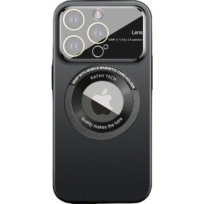 Husa protectie MagSafe Kathy Tech, Flippy, pentru Apple iPhone 14 Plus, Dublu Cerc, Negru-0