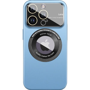 Husa protectie MagSafe Kathy Tech, Flippy, pentru Apple iPhone 14 Pro Max, Dublu Cerc, Albastru Deschis-0