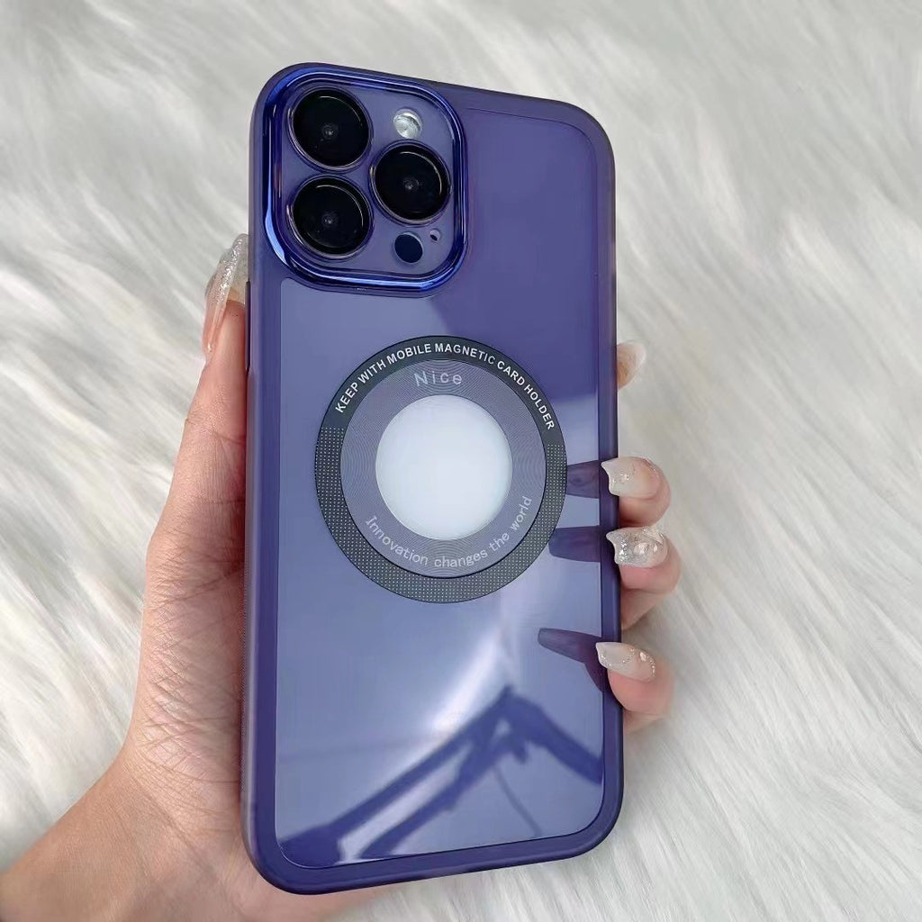 Husa protectie MagSafe TPU, Flippy, pentru iPhone 14 Plus, cu decupaj logo, Folie Sticla Camera, Mov-2