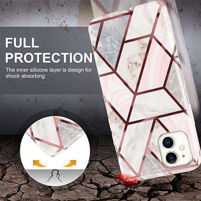 Husa protectie pentru Apple iPhone 11 Pro Soft IMD TPU Marble Geometric Alb-4