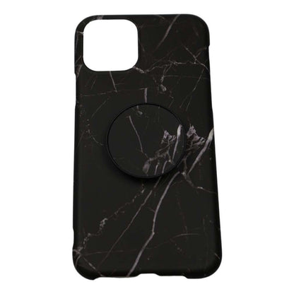Husa protectie pentru Apple iPhone 11 Soft IMD TPU Marble Negru cu Suport inclus-1