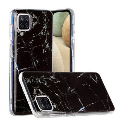 Husa protectie pentru Apple iPhone SE 2020 Soft IMD TPU Marble Negru Suport inclus-0