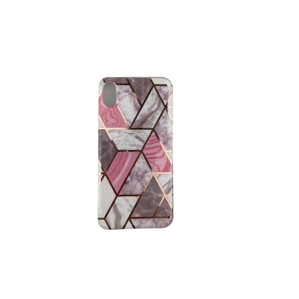 Husa protectie pentru Apple iPhone XR Soft IMD TPU Marble Geometric Alb-0