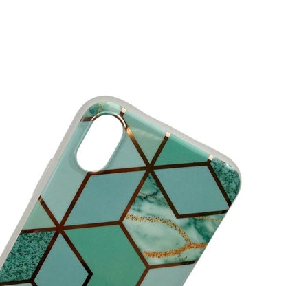 Husa protectie pentru Apple iPhone XR Soft IMD TPU Marble Geometric Verde-9