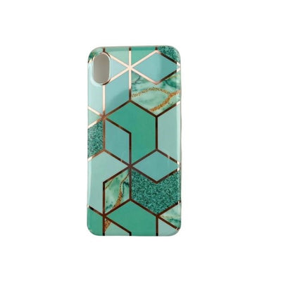 Husa protectie pentru Apple iPhone XR Soft IMD TPU Marble Geometric Verde-10