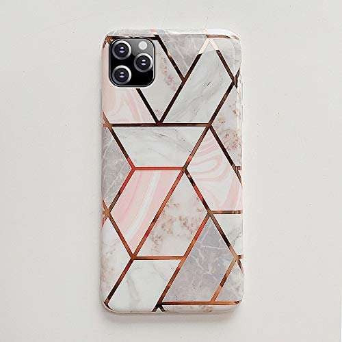 Husa protectie pentru Huawei P Smart 2020 Soft IMD TPU Marble Geometric Alb-5