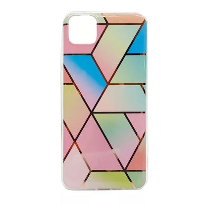 Husa protectie pentru Samsung A21S Soft IMD TPU Marble Geometric Roz-0