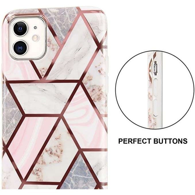 Husa protectie pentru Samsung A51 Soft IMD TPU Marble Geometric Alb-1