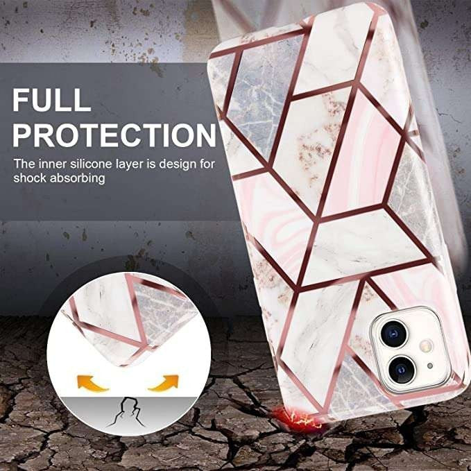 Husa protectie pentru Samsung A51 Soft IMD TPU Marble Geometric Alb-3