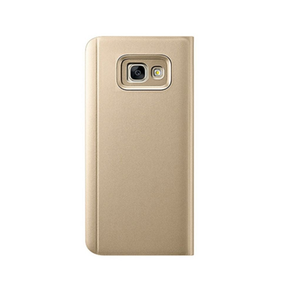Husa Samsung Galaxy A3 2017 Flip Cover Oglinda Auriu-2