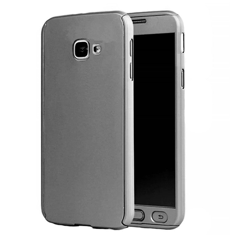 Husa Samsung Galaxy A3 2017 Full Cover 360 Argintiu + Folie de protectie-2