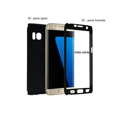 Husa Samsung Galaxy A3 2017 Full Cover 360 Negru + Folie de protectie-2