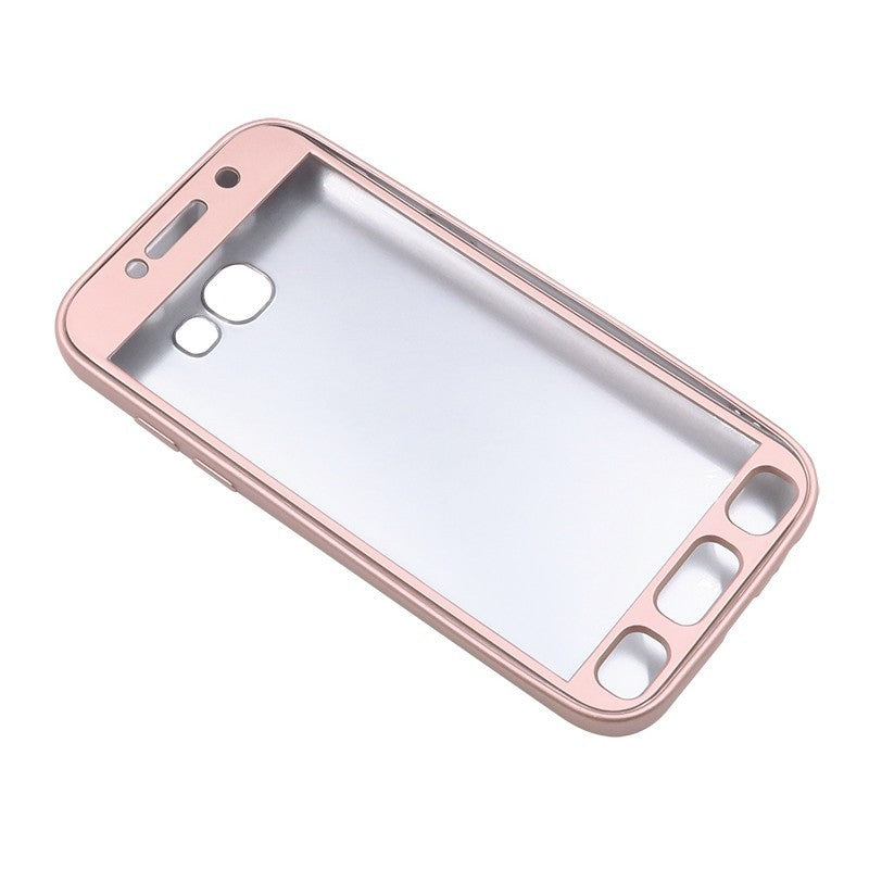 Husa Samsung Galaxy A3 2017 Full Silicone 360 Auriu-3