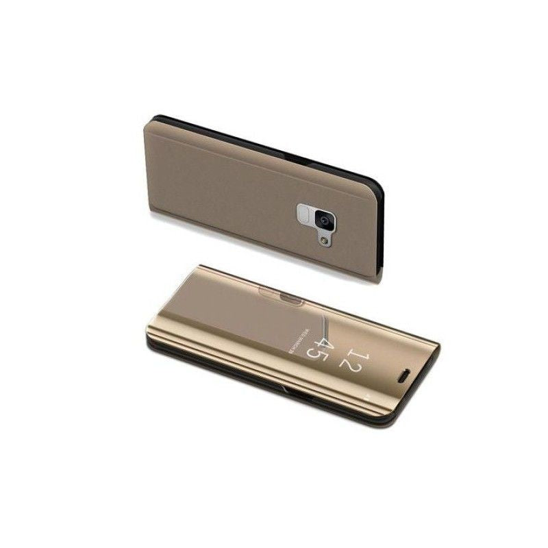 Husa Samsung Galaxy A6 2018 Flip Cover Oglinda Auriu-4