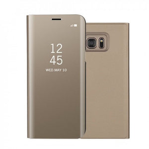 Husa Samsung Galaxy A6 2018 Flip Cover Oglinda Auriu-0