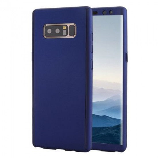 Husa Samsung Galaxy A7 2017 Full Cover 360 Albastru + Folie de protectie-0