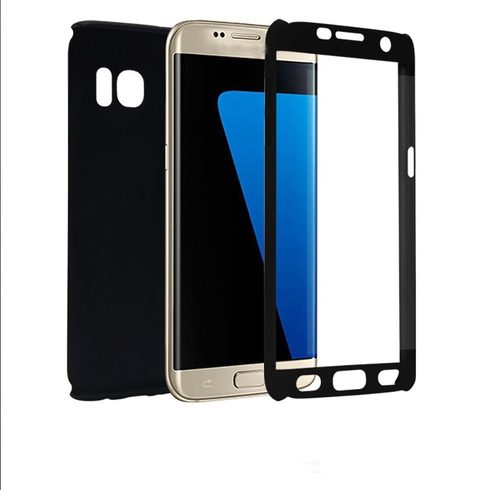 Husa Samsung Galaxy A7 2017 Full Cover 360 Negru + Folie de protectie-2
