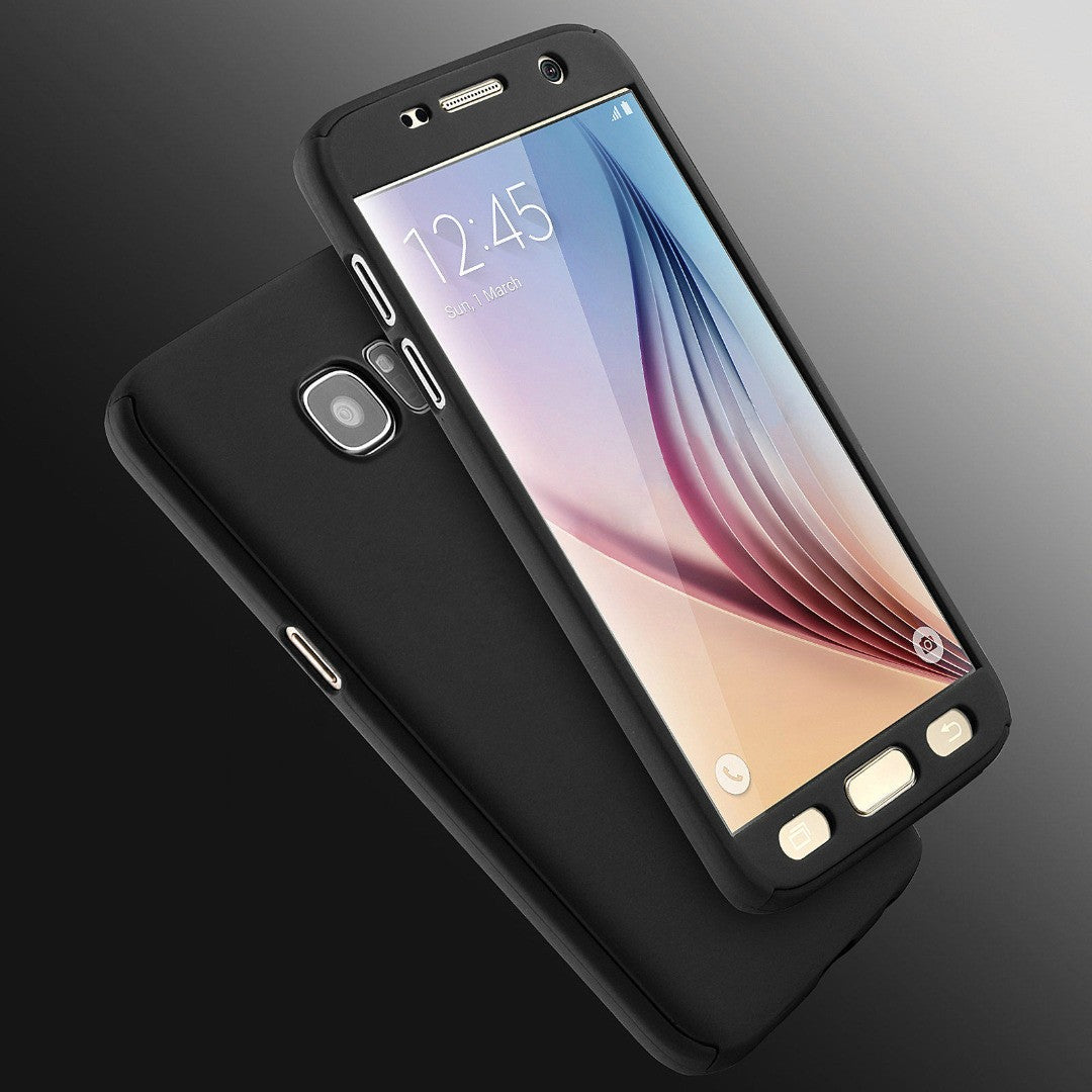 Husa Samsung Galaxy A7 2017 Full Cover 360 Negru + Folie de protectie-4