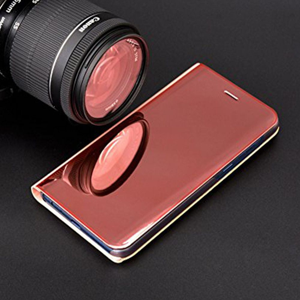 Husa Samsung Galaxy A8 2018 Flip Cover Oglinda Roz-2
