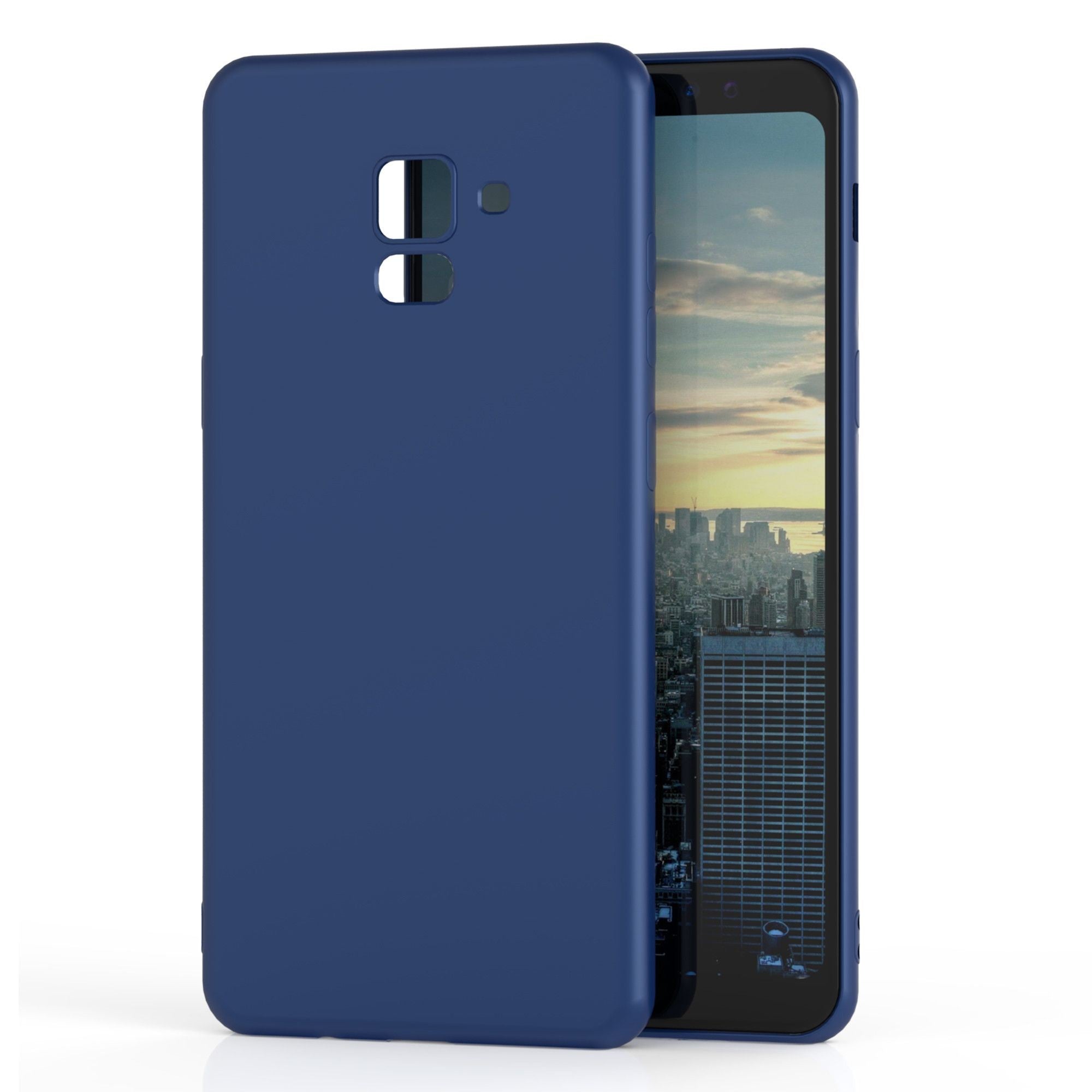 Husa Samsung Galaxy A8 2018 Luxury Case Albastru-1