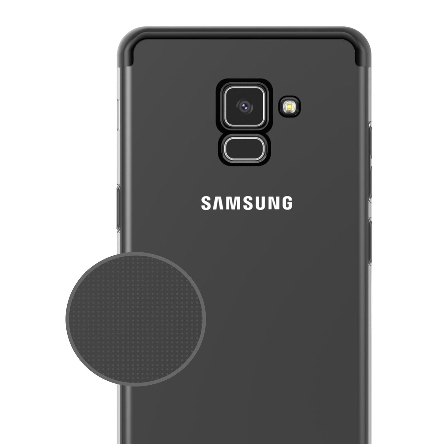 Husa Samsung Galaxy A8 2018 Transparent cu Margini Negre-2
