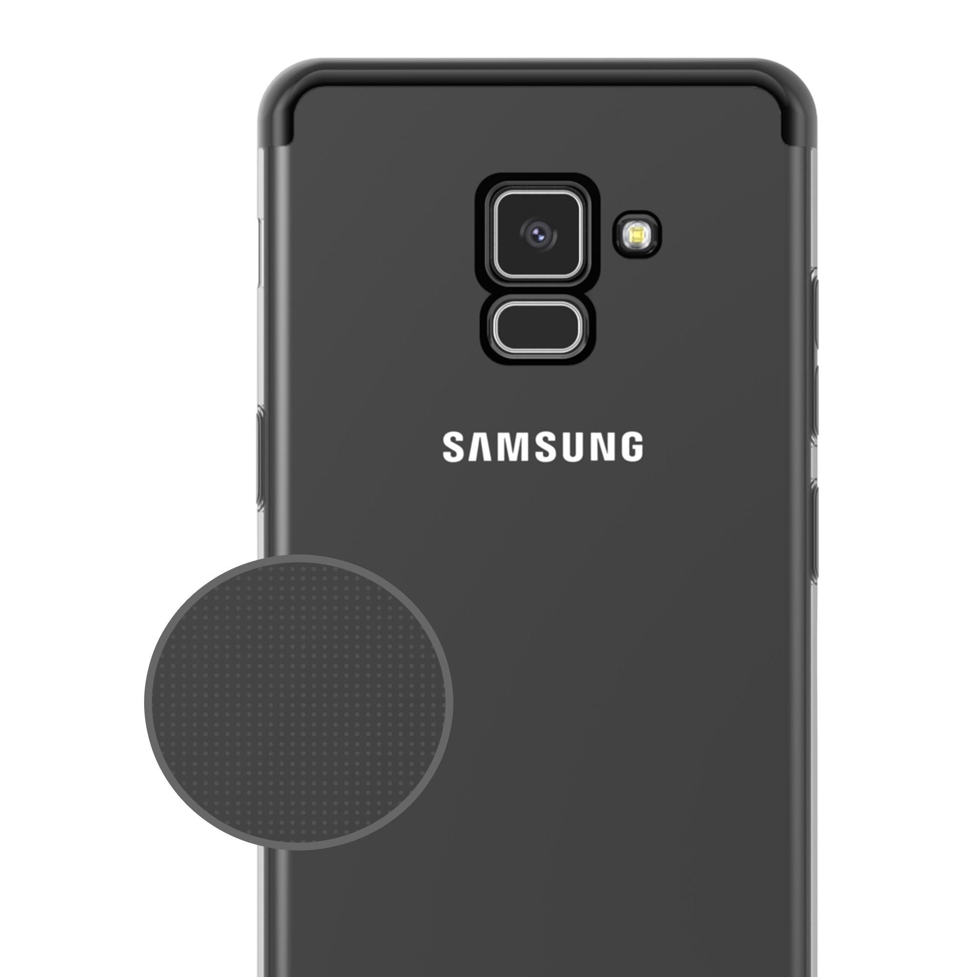 Husa Samsung Galaxy A8 2018 Transparent cu Margini Negre-2