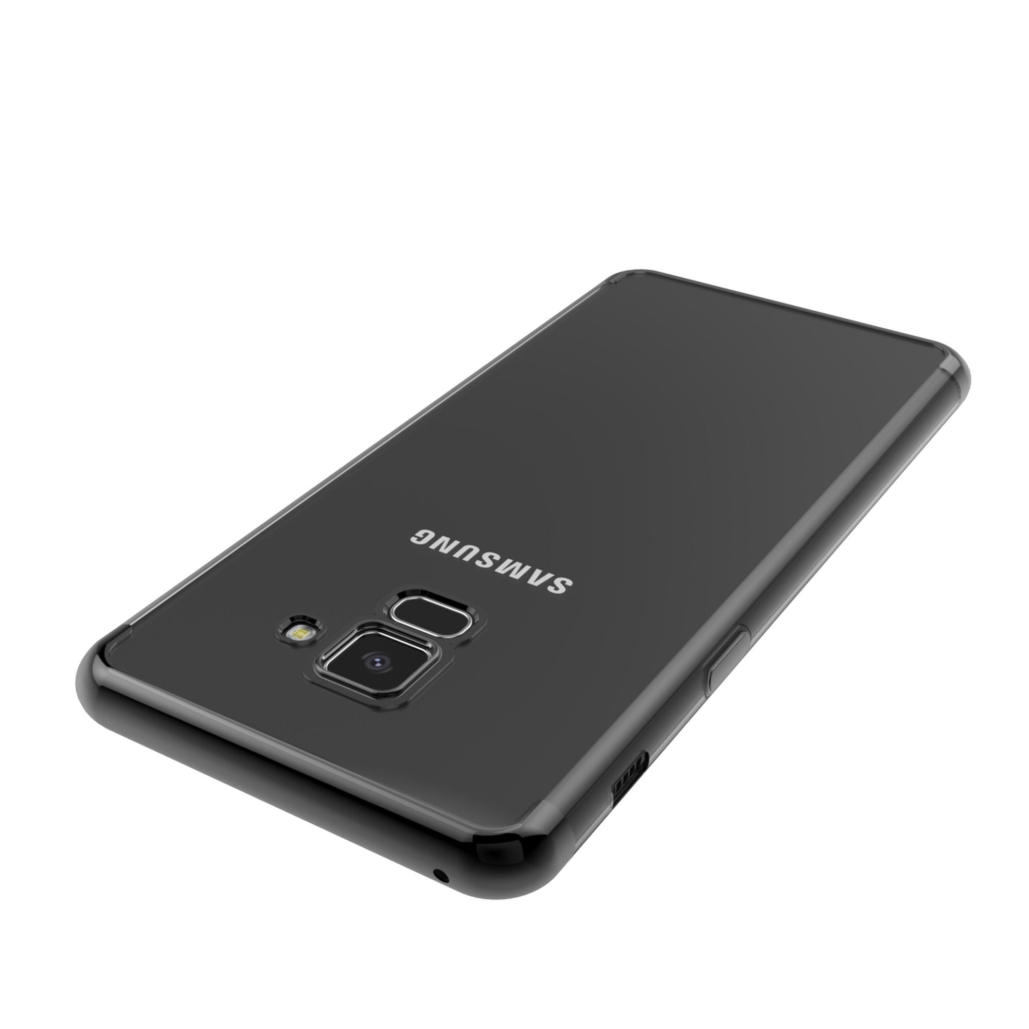 Husa Samsung Galaxy A8 2018 Transparent cu Margini Negre-4