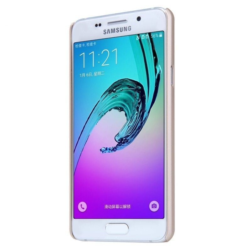 Husa Samsung Galaxy J3 2016 Nillkin Frosted Shield Auriu + Folie de protectie-4