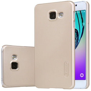 Husa Samsung Galaxy J3 2016 Nillkin Frosted Shield Auriu + Folie de protectie-0