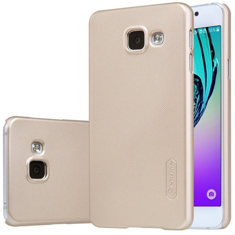 Husa Samsung Galaxy J3 2016 Nillkin Frosted Shield Auriu + Folie de protectie-0