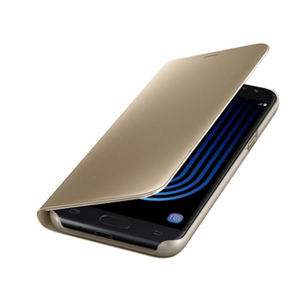 Husa Samsung Galaxy J3 2017 Flip Cover Oglinda Auriu-3