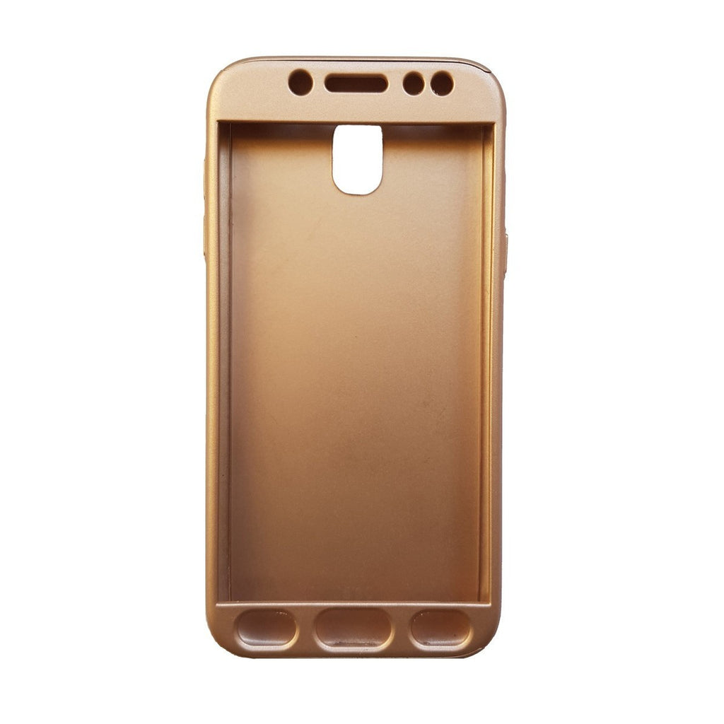 Husa Samsung Galaxy J3 2017 Full Cover 360 Auriu + Folie de protectie-3