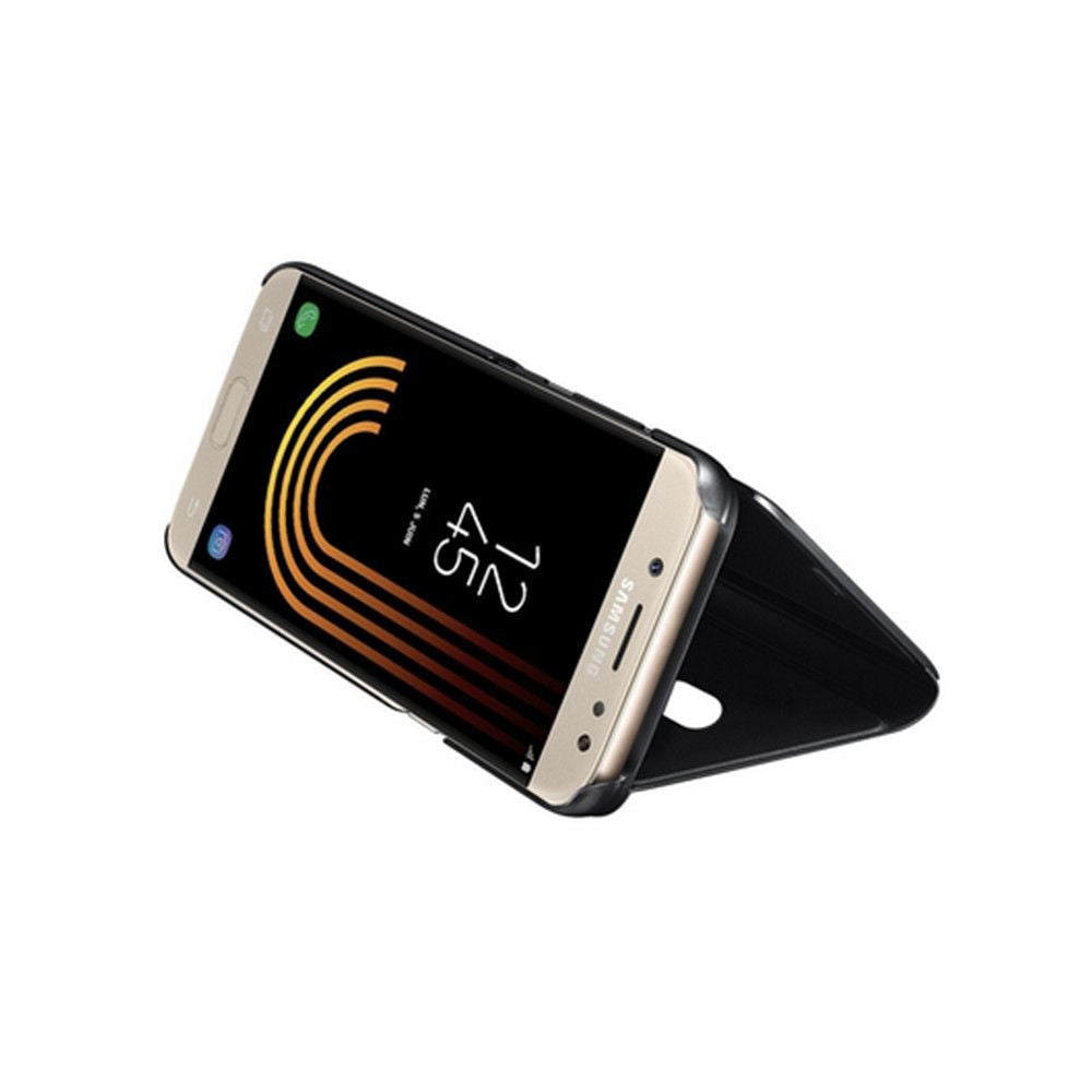 Husa Samsung Galaxy J7 2017 Flip Cover Oglinda Negru-4
