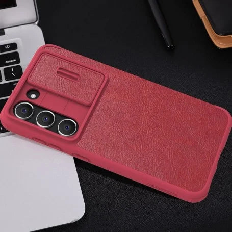 Husa Nillkin QIN Leather PRO pentru Samsung Galaxy S23 Plus, Roșu