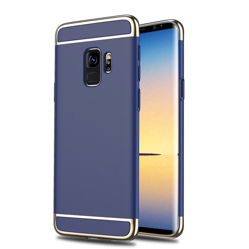 Husa Samsung Galaxy S9 Luxury Plating 3 in 1 Albastru-2