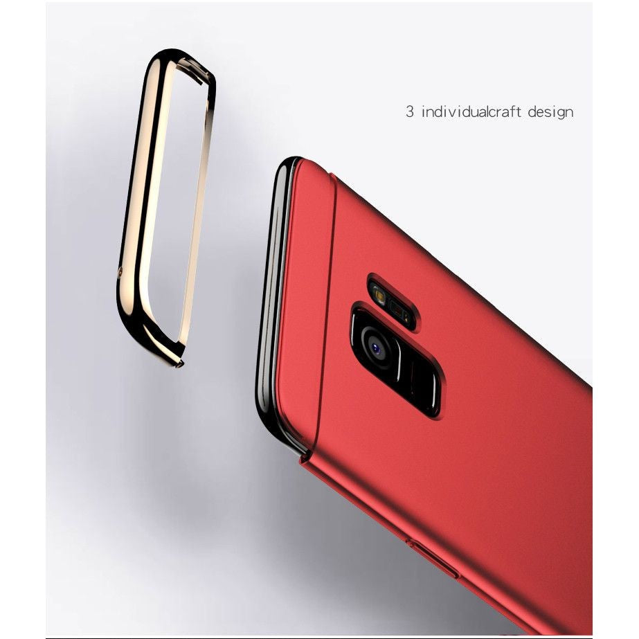 Husa Samsung Galaxy S9 Luxury Plating 3 in 1 Rosu-3