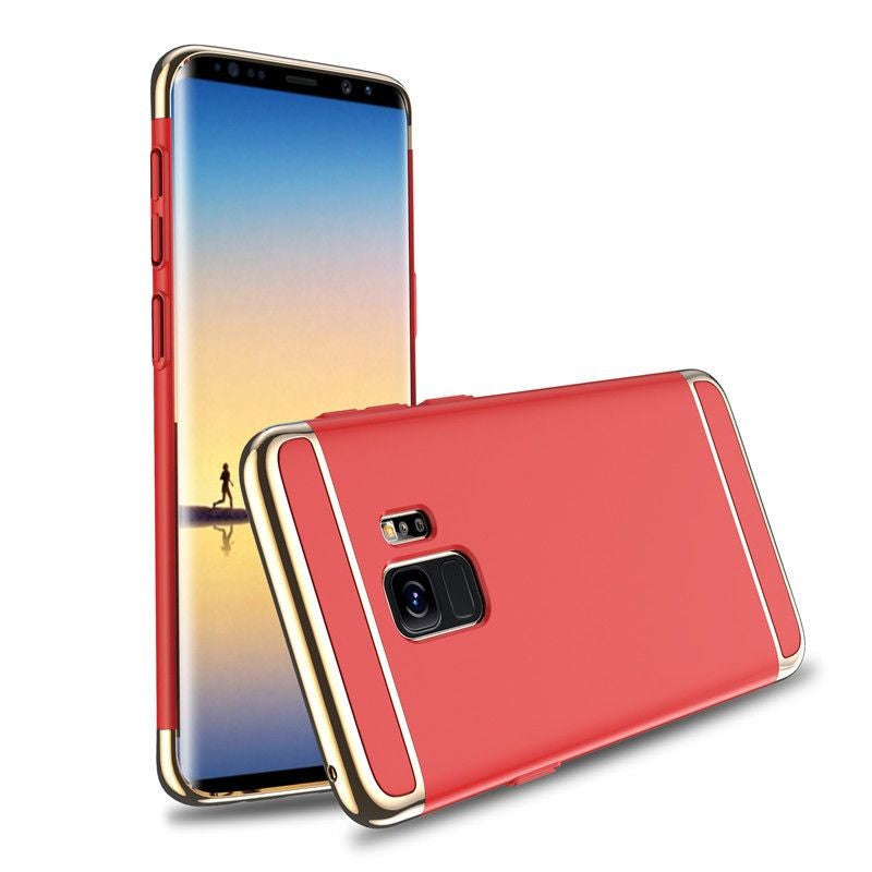Husa Samsung Galaxy S9 Luxury Plating 3 in 1 Rosu-4