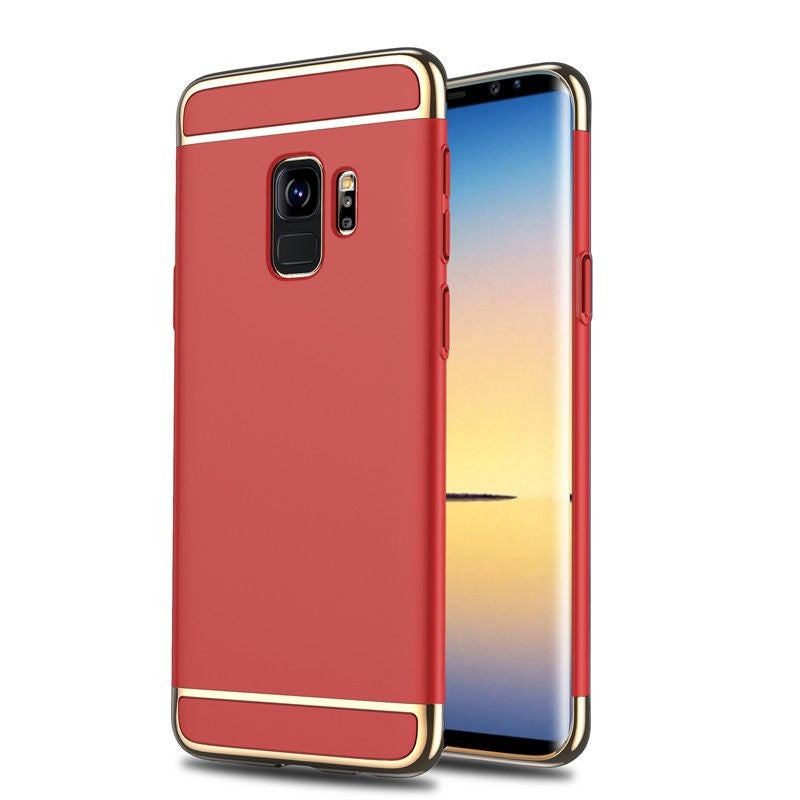 Husa Samsung Galaxy S9 Luxury Plating 3 in 1 Rosu-0
