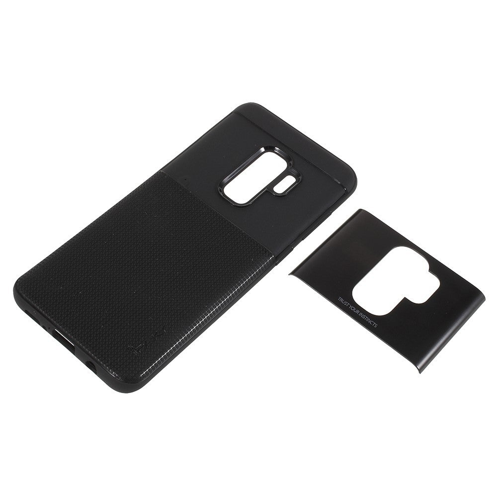 Husa Samsung Galaxy S9 Plus Ipaky Elegant Grid Design TPU Hybrid Negru-3