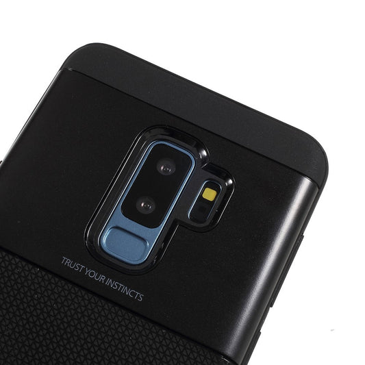 Husa Samsung Galaxy S9 Plus Ipaky Elegant Grid Design TPU Hybrid Negru-0