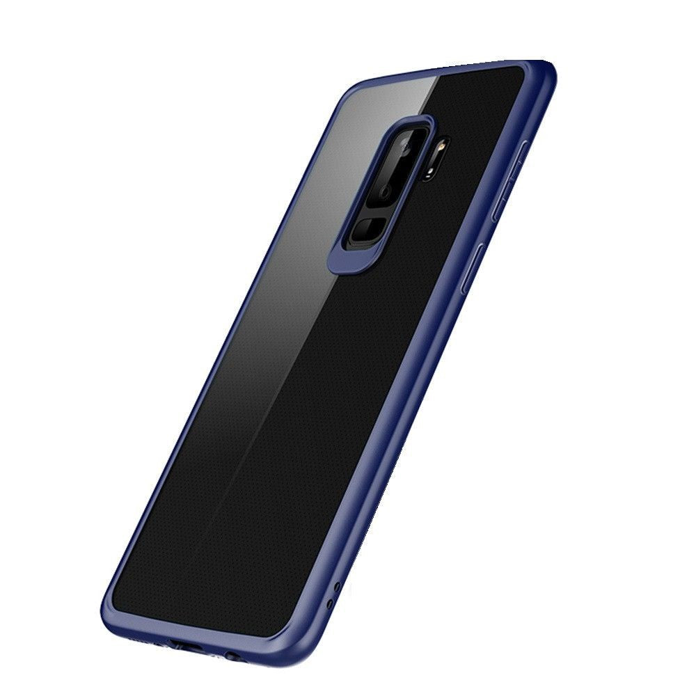 Husa Samsung Galaxy S9 Plus Tpu Transparent cu margini colorate albastru-0