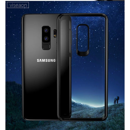 Husa Samsung Galaxy S9 Plus Tpu Transparent cu margini colorate negru-4