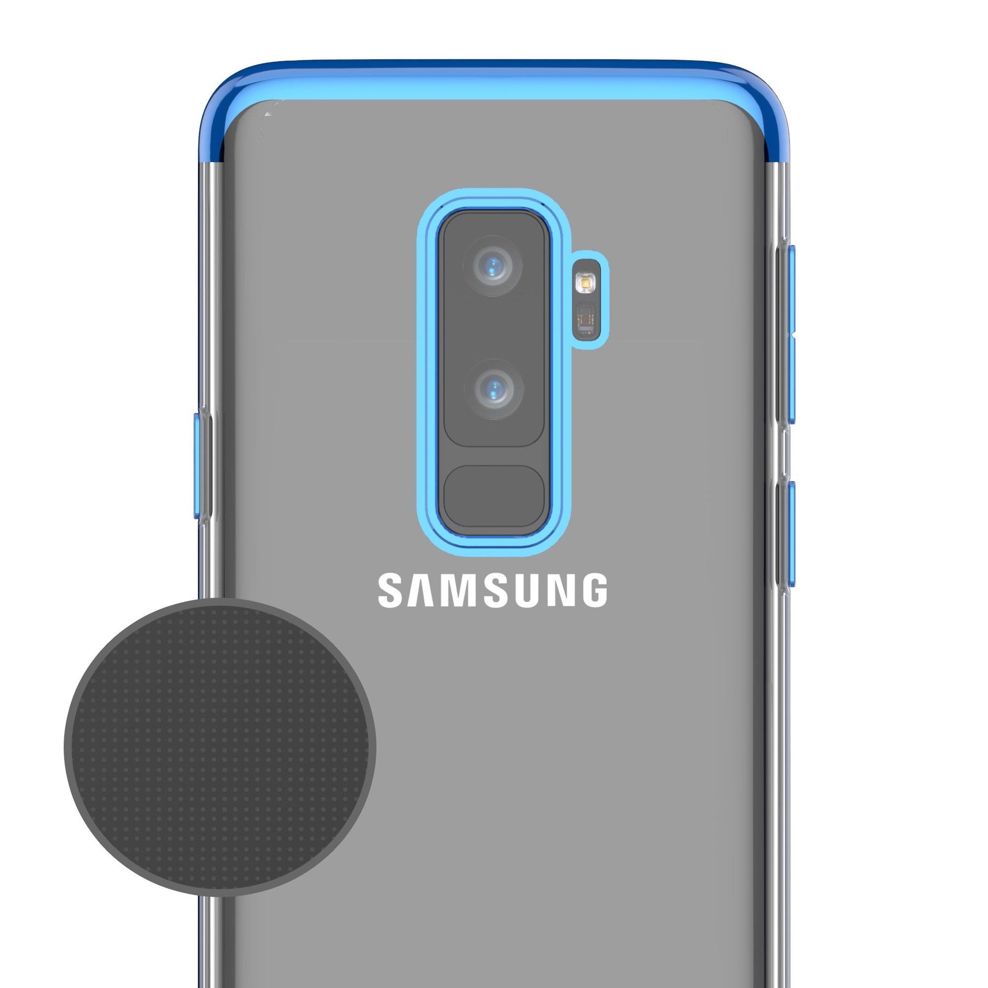 Husa Samsung Galaxy S9 Plus Transparent cu Margini Albastre-2