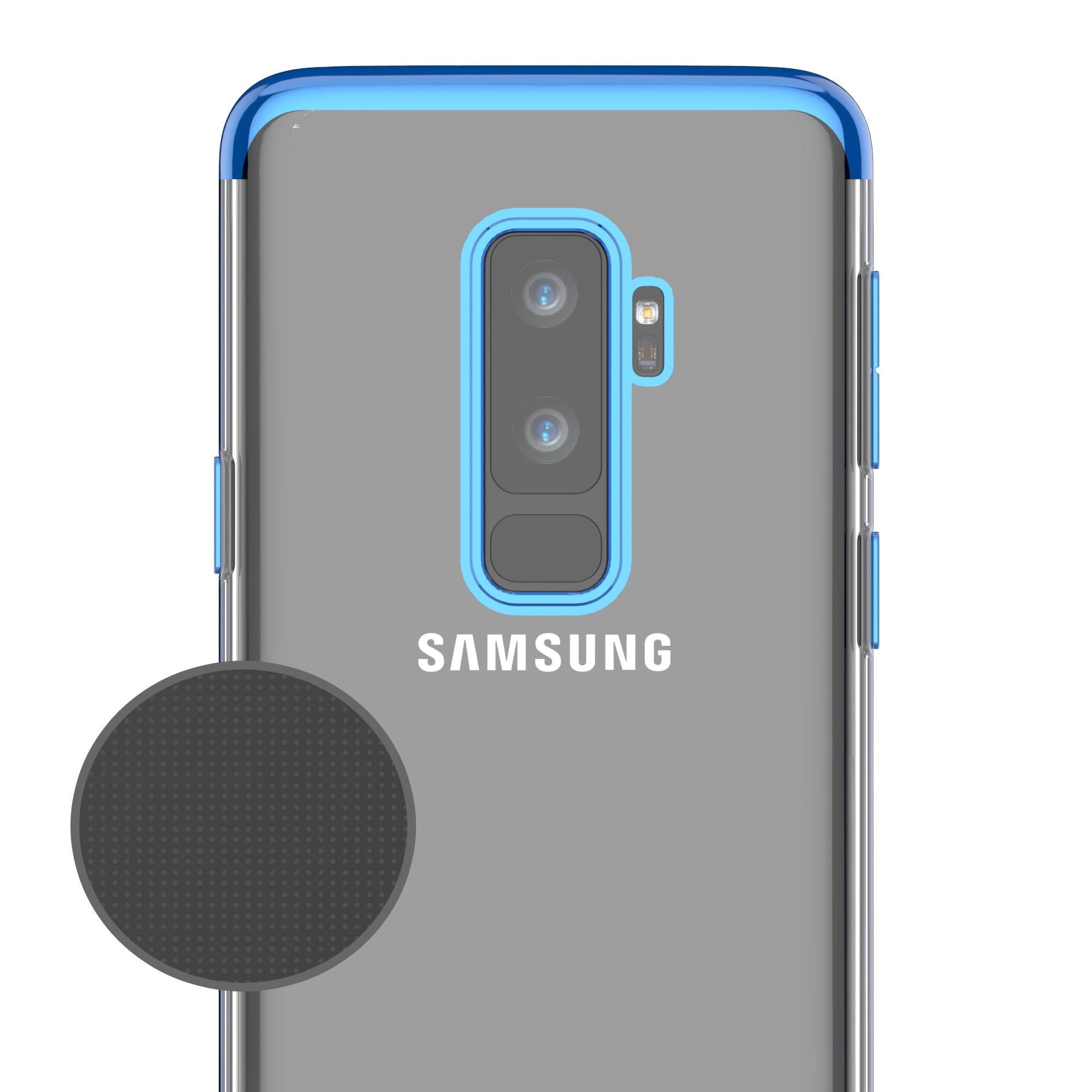 Husa Samsung Galaxy S9 Plus Transparent cu Margini Albastre-2