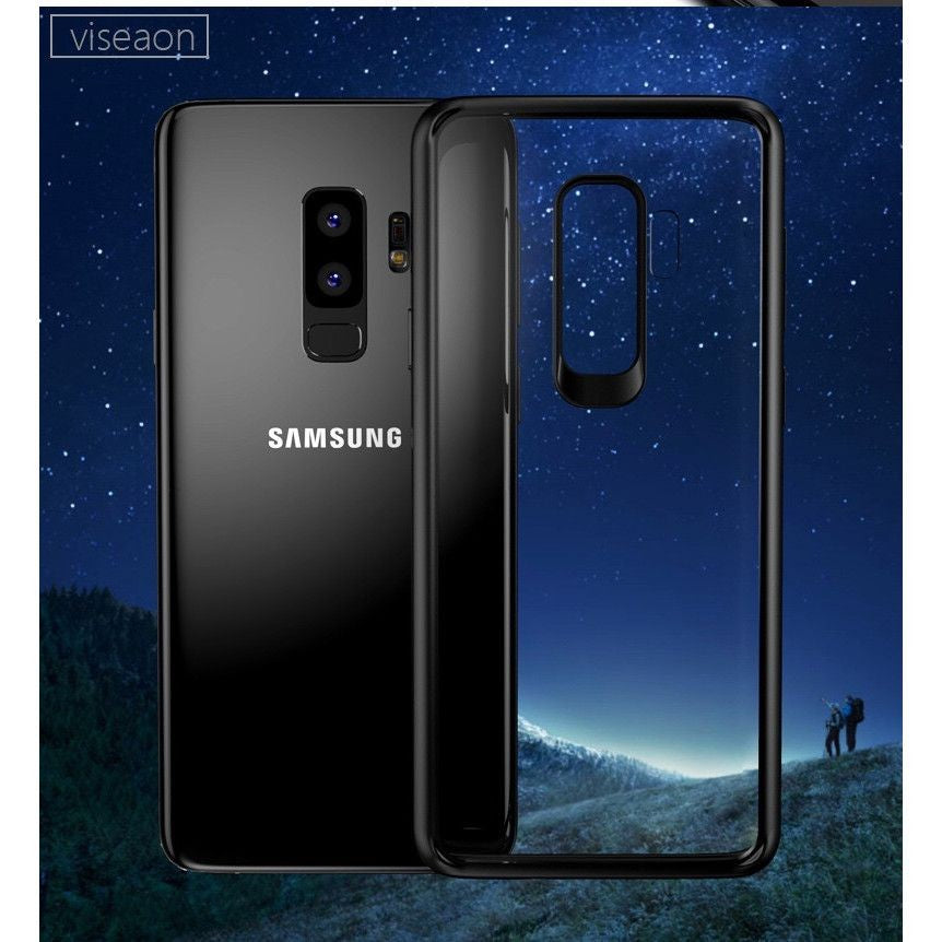 Husa Samsung Galaxy S9 Tpu Transparent cu margini colorate negru-1
