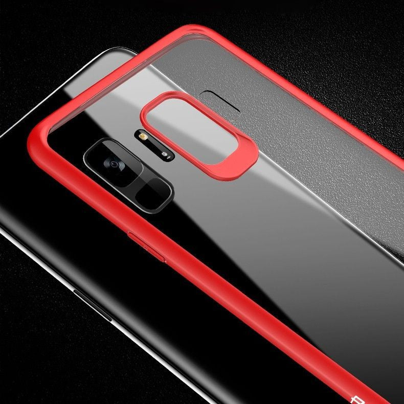 Husa Samsung Galaxy S9 Tpu Transparent cu margini colorate rosu-5