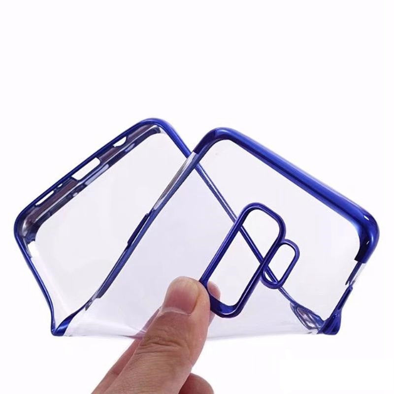 Husa Samsung Galaxy S9 Transparent cu Margini Albastre-2