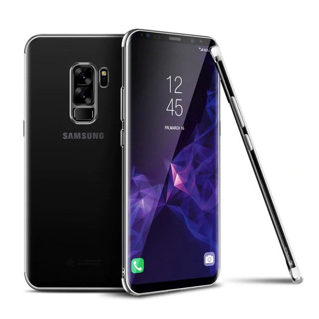 Husa Samsung Galaxy S9 Transparent cu Margini Argintii-0