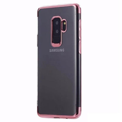 Husa Samsung Galaxy S9 Transparent cu Margini Roz-Aurii-1